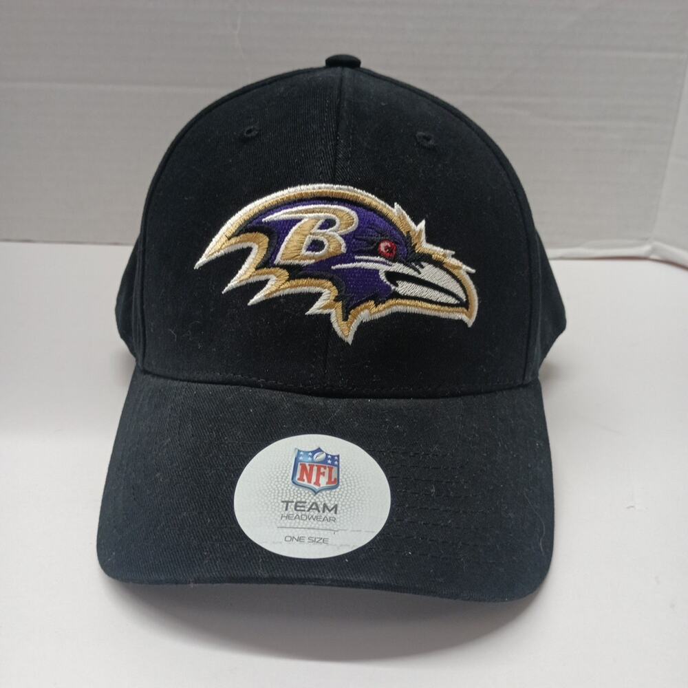 Baltimore Ravens Adjustable Strap Back Hat One Size Black